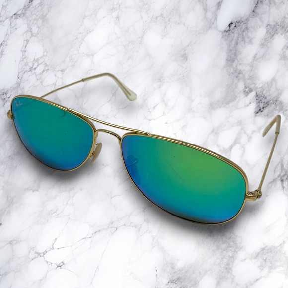 Ray-Ban Cockpit Aviator 112/19 Green Mirror 60mm Sunglasses + Case Cleaning Kit main image 4